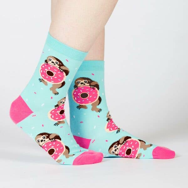 Women's Crew Sock: Snackin' Sloth
