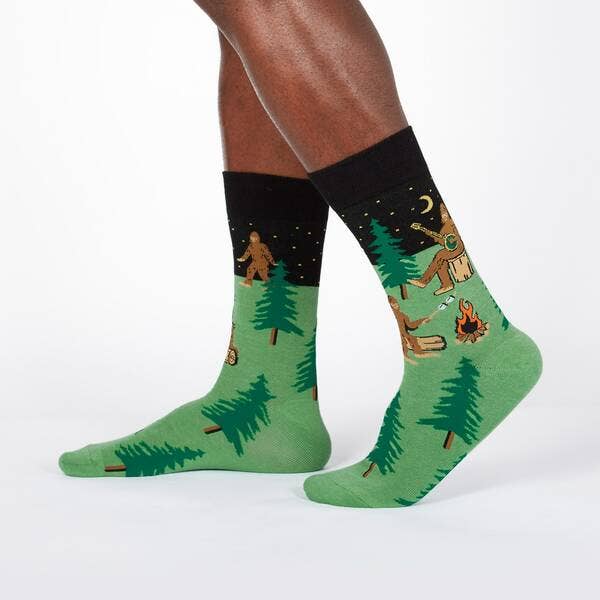 Men's Crew Sock: Sasquatch Camp Out