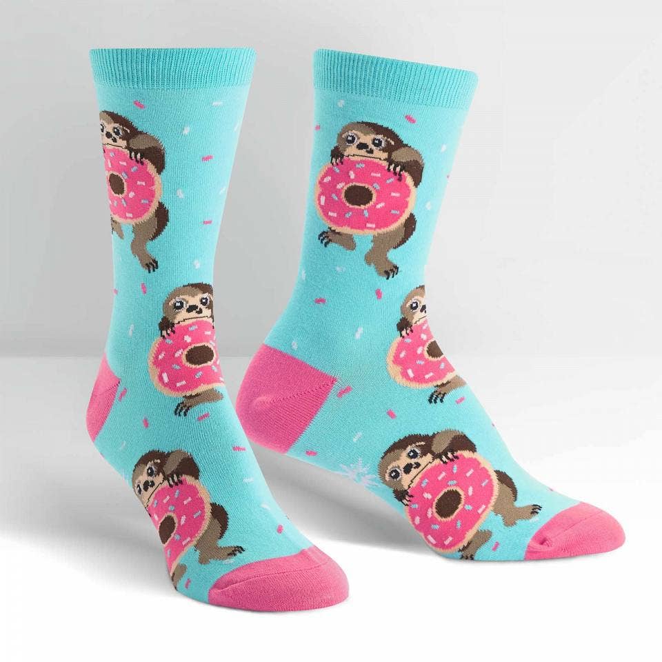 Women's Crew Sock: Snackin' Sloth