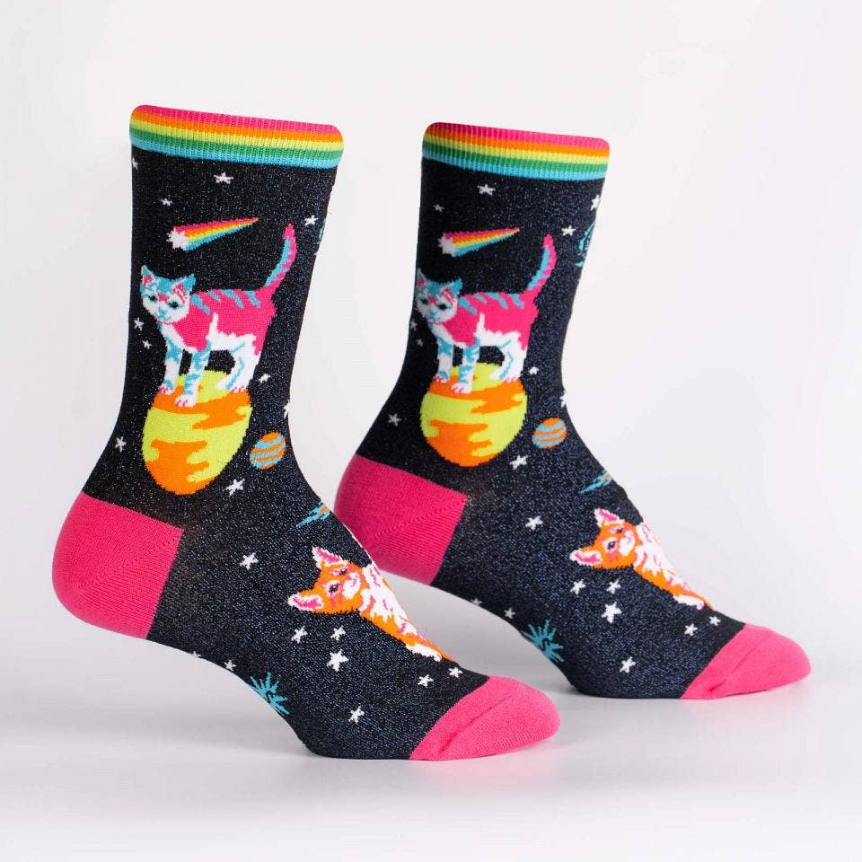 Women's Crew Sock: Space Cats