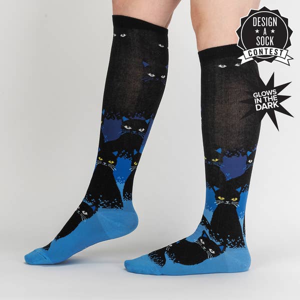 Knee High Sock: Cats in the Dark