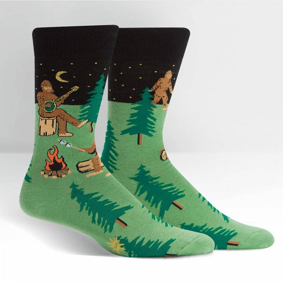 Men's Crew Sock: Sasquatch Camp Out