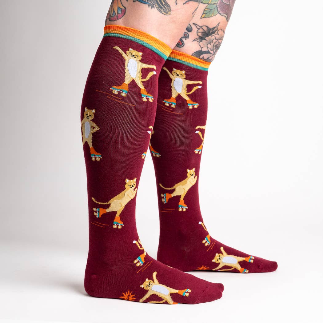 Knee High Sock: Roller Cats