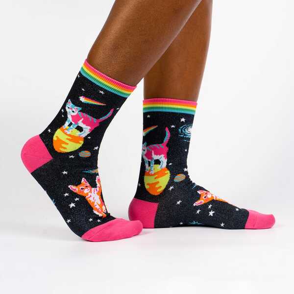Women's Crew Sock: Space Cats