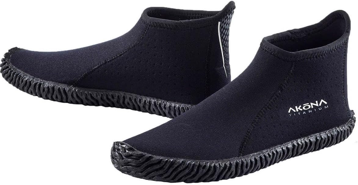 AKONA Simple and Lightweight Low top 3 mm Neoprene Snorkeling Boots Ideal for Snorkeling, Kayaking, SUP'ing, and Scuba
